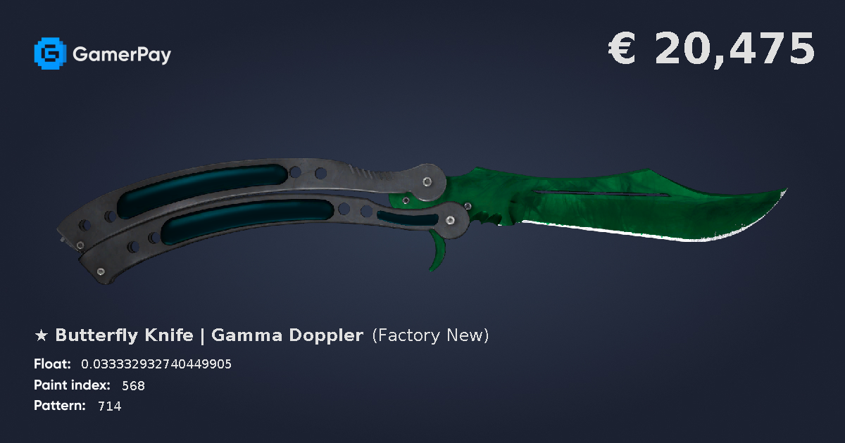 Butterfly Knife Gamma Doppler Emerald on GamerPay
