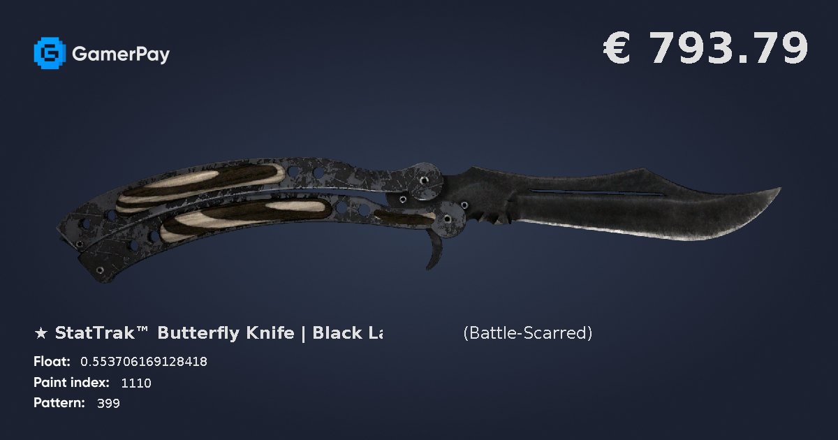StatTrak™ Butterfly Knife Black Laminate on GamerPay