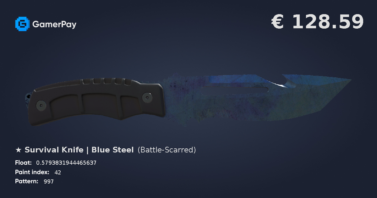 Survival Knife Blue Steel on GamerPay