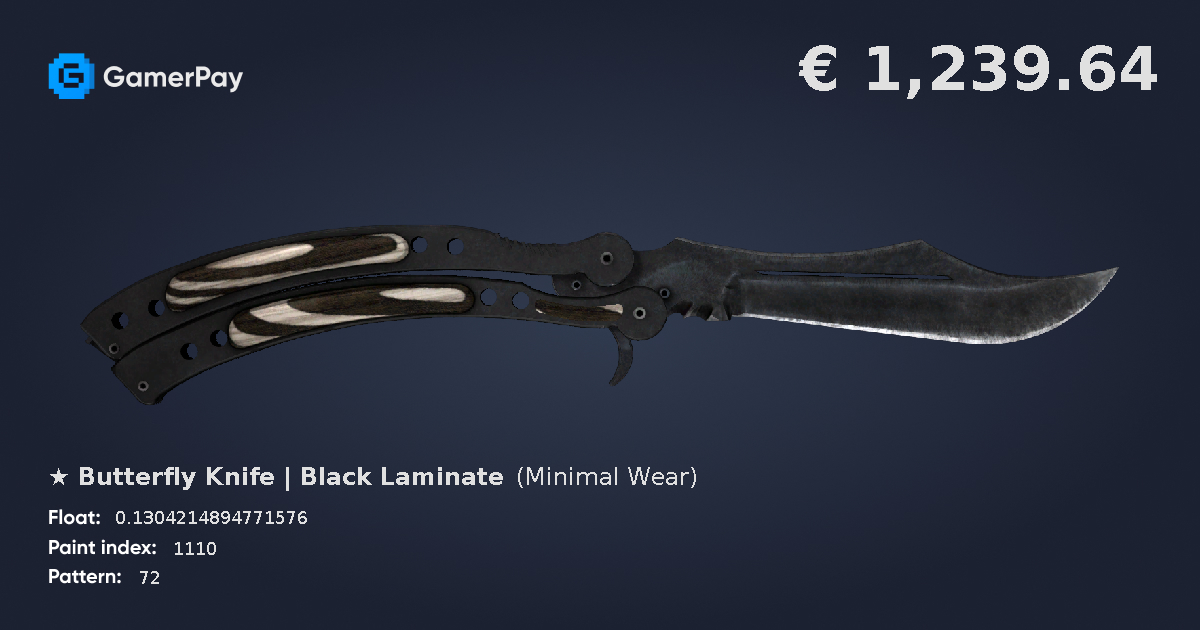 Butterfly Knife Black Laminate on GamerPay