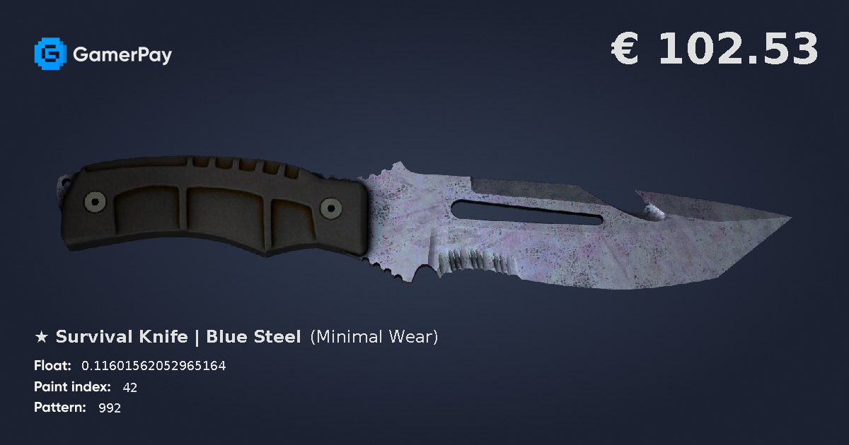 Survival Knife Blue Steel on GamerPay