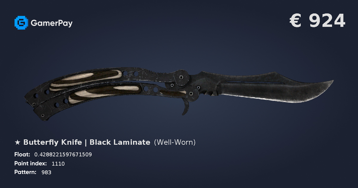 Butterfly Knife Black Laminate on GamerPay