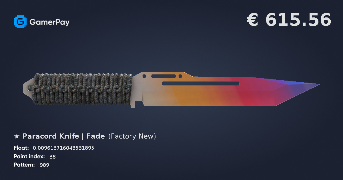 Paracord Knife Fade on GamerPay