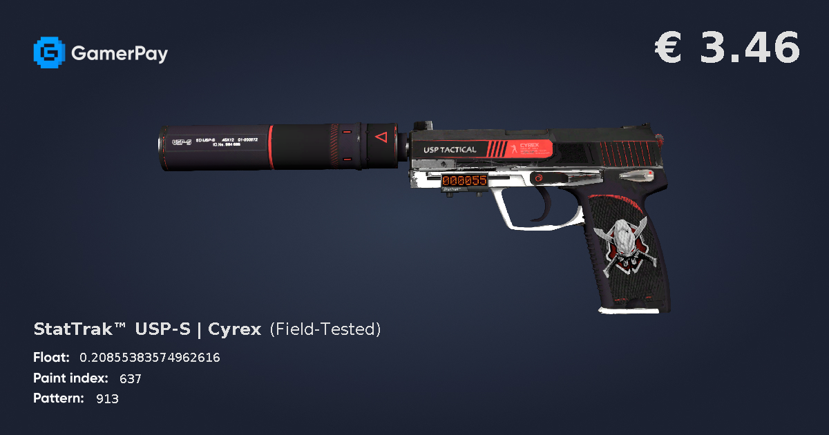 StatTrak™ USP-S | Cyrex on GamerPay