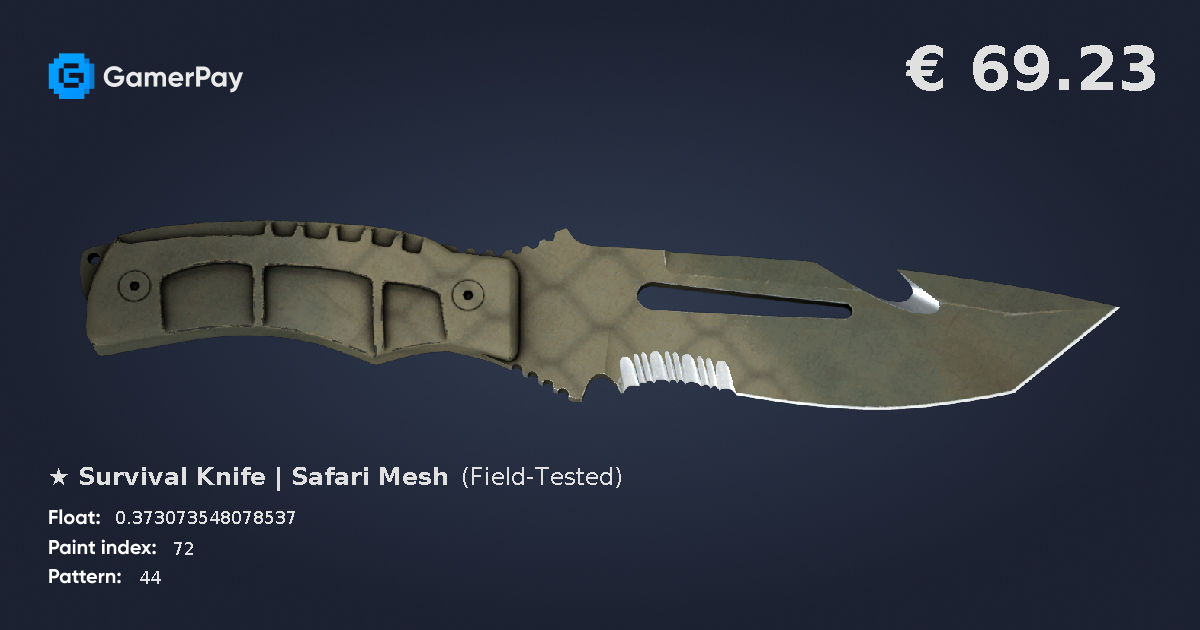 Survival Knife Safari Mesh on GamerPay
