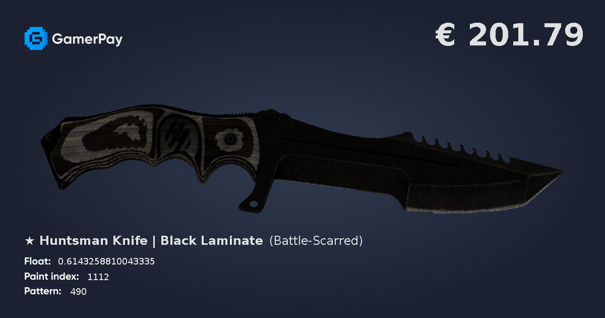 Huntsman Knife Black Laminate on GamerPay