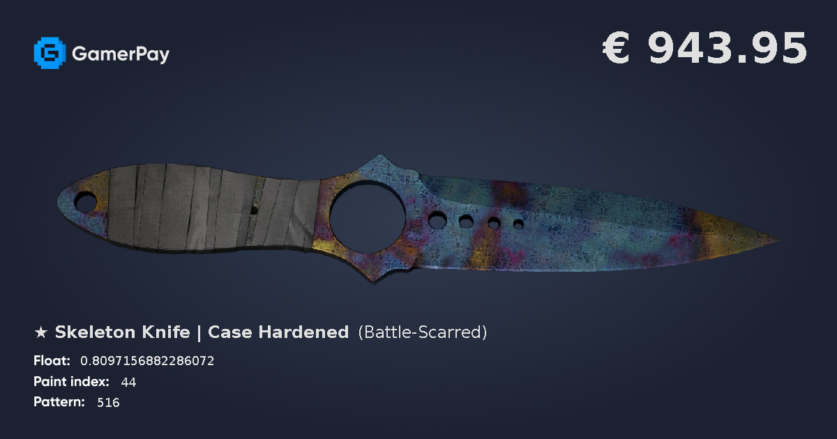 Skeleton Knife Case Hardened on GamerPay