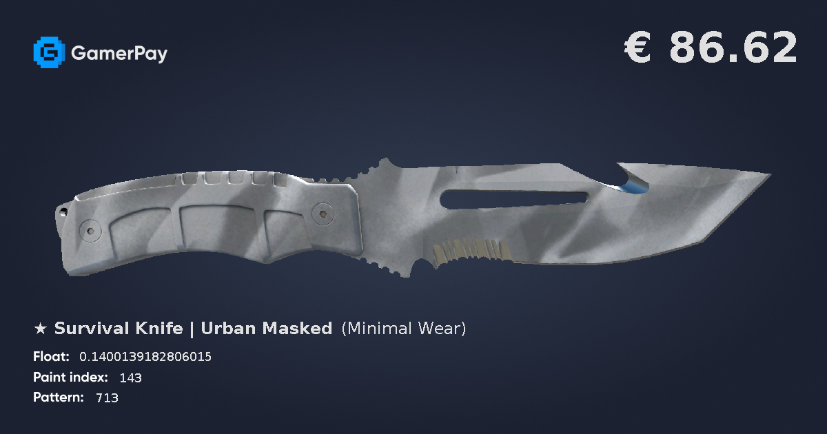 Survival Knife Urban Masked on GamerPay