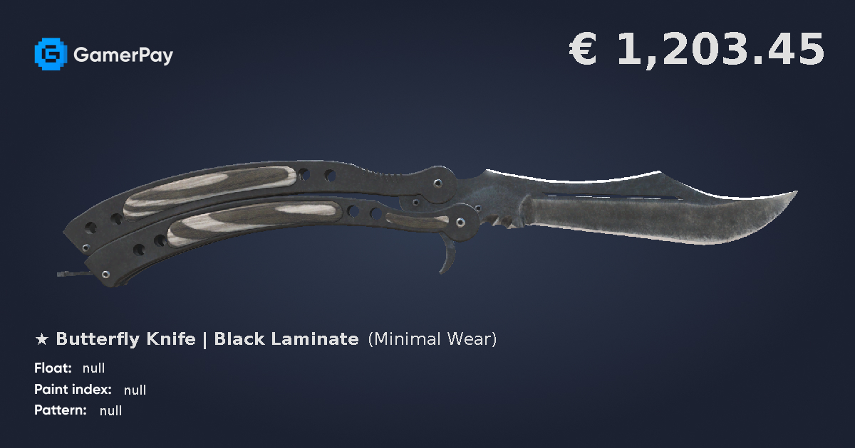 Butterfly Knife Black Laminate on GamerPay