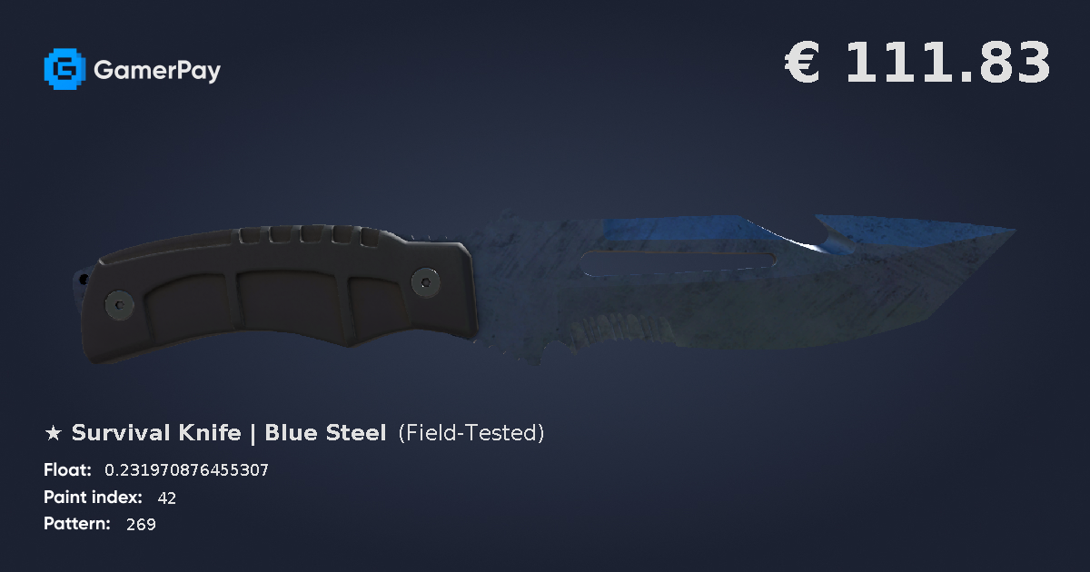 Survival Knife Blue Steel on GamerPay