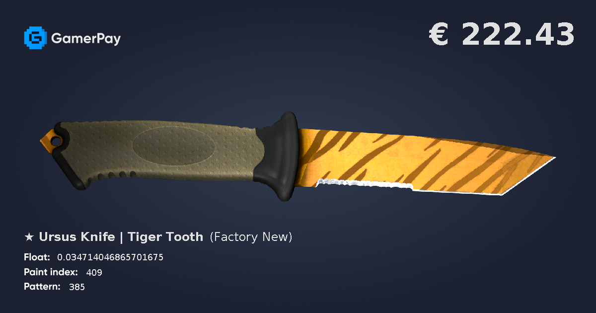 Ursus Knife Tiger Tooth on GamerPay